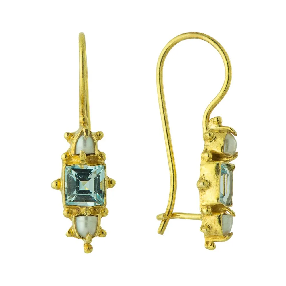 Milano Topaz and Pearl Earrings