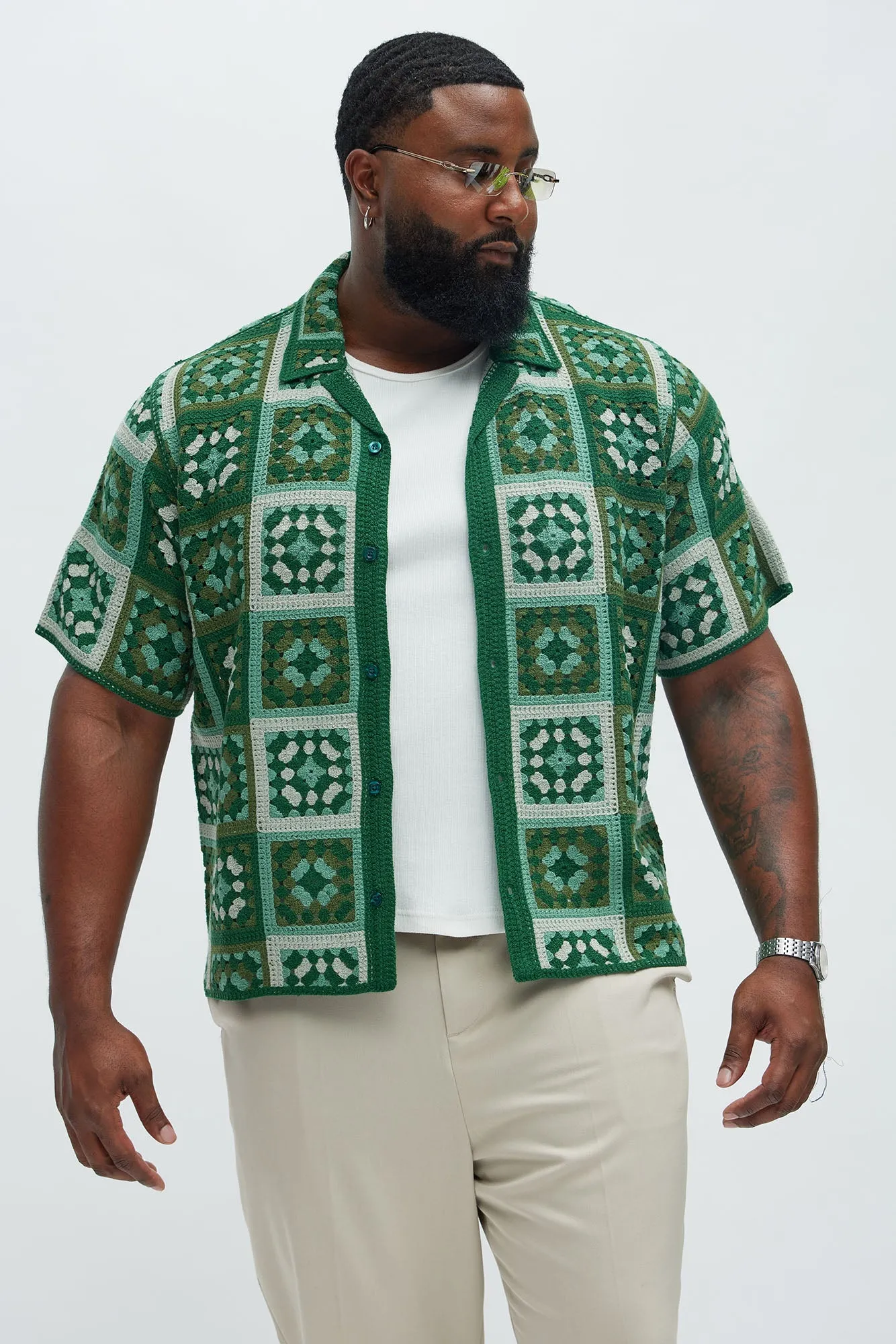 Nolan Textured Shirt - Green/combo