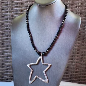 Onyx and Star Necklace