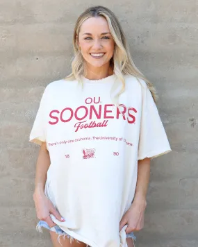 OU Sooners Shot Off Off White Thrifted Tee