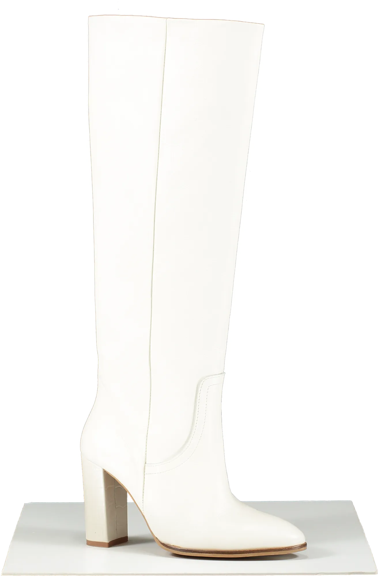 River Island White Leather Charlotte Boot UK S