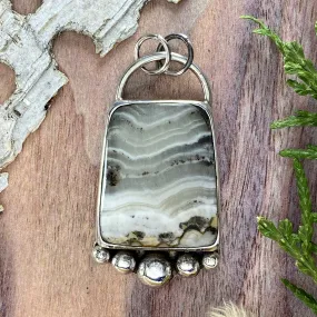 Sagenite Silver Lace Onyx Pendant