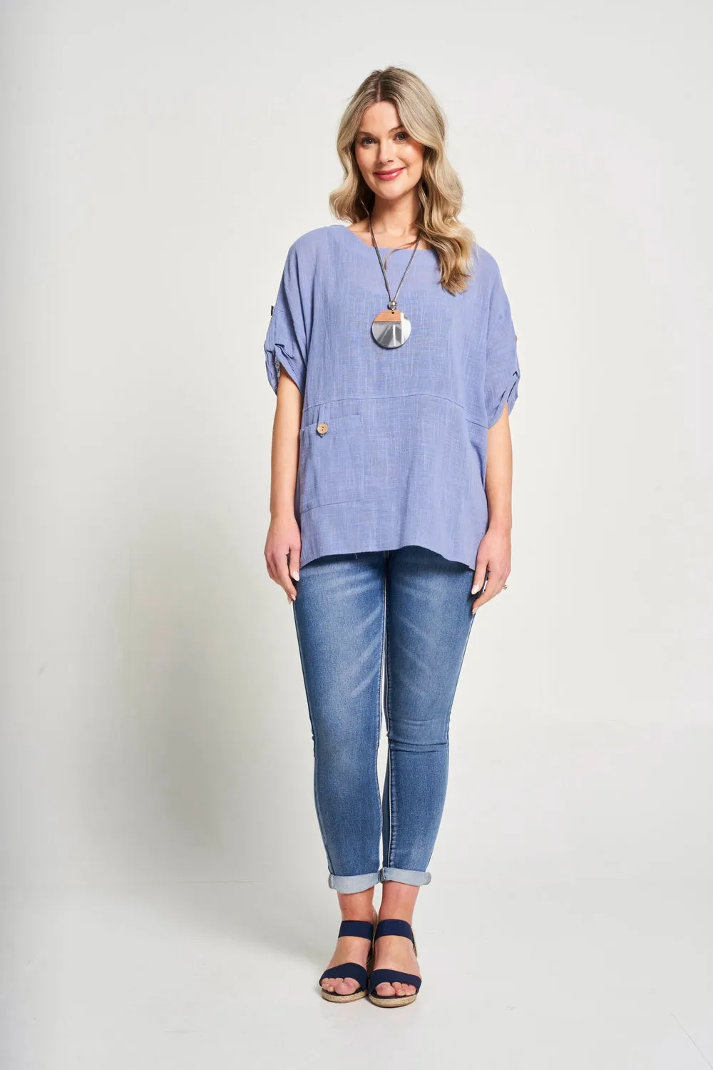 Saloos Boxy Shaped Cotton Top with Pocket