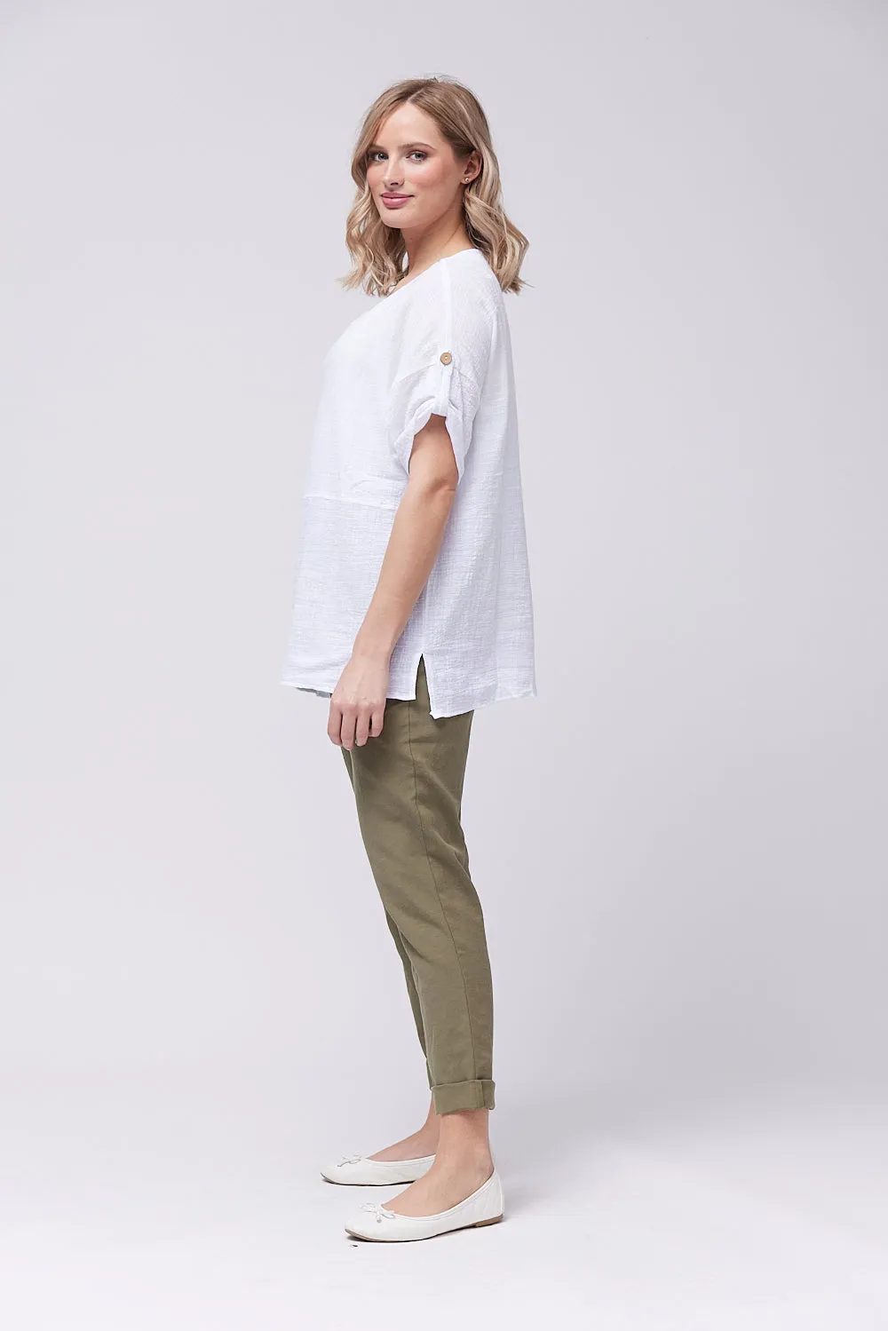 Saloos Boxy Shaped Cotton Top with Pocket