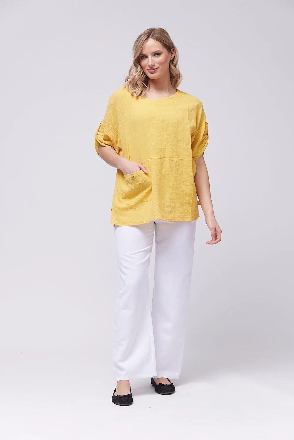 Saloos Boxy Shaped Cotton Top with Pocket