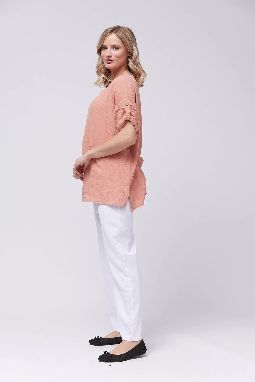 Saloos Boxy Shaped Cotton Top with Pocket