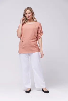 Saloos Boxy Shaped Cotton Top with Pocket