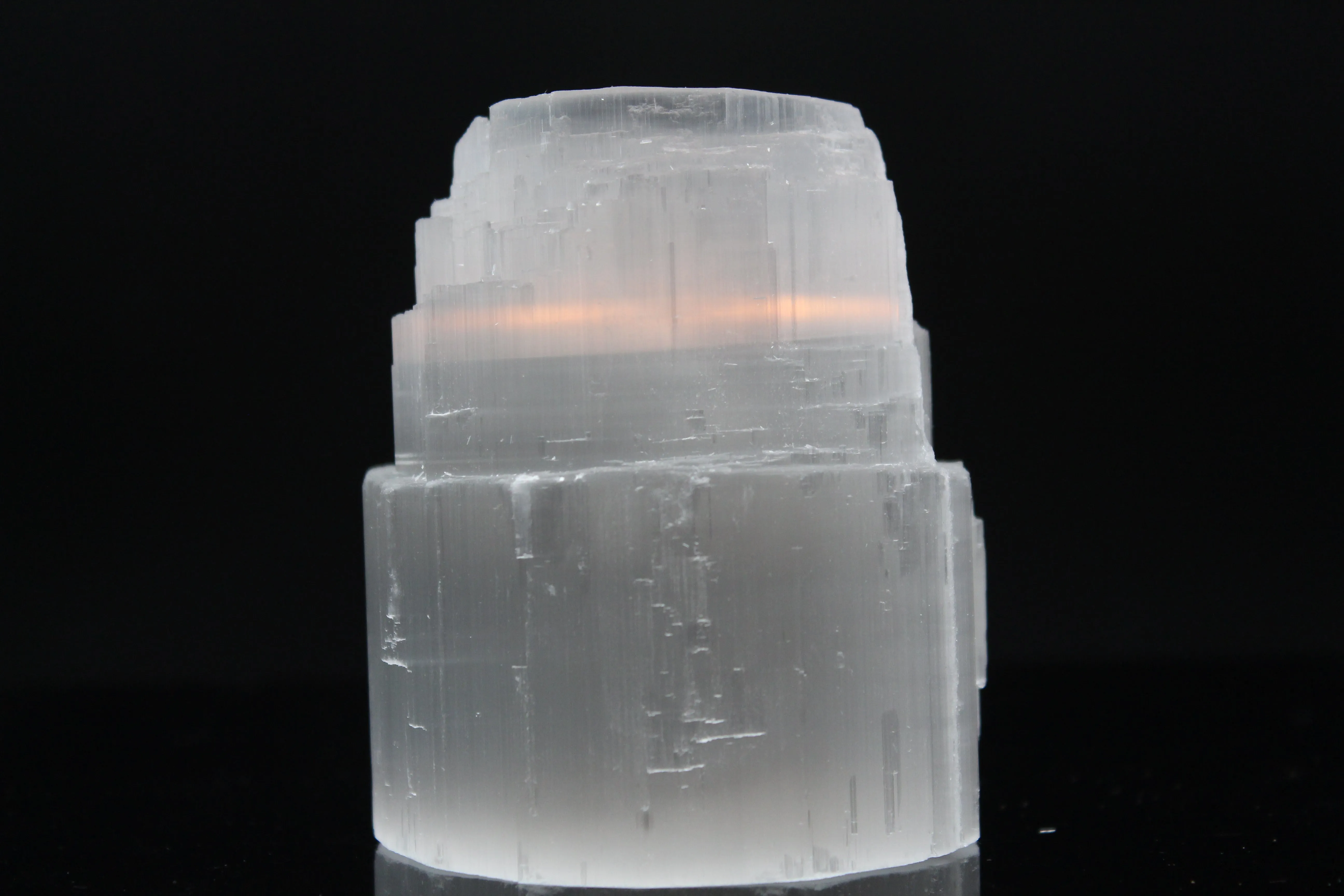 Selenite Mountain Tealight Candle Holder