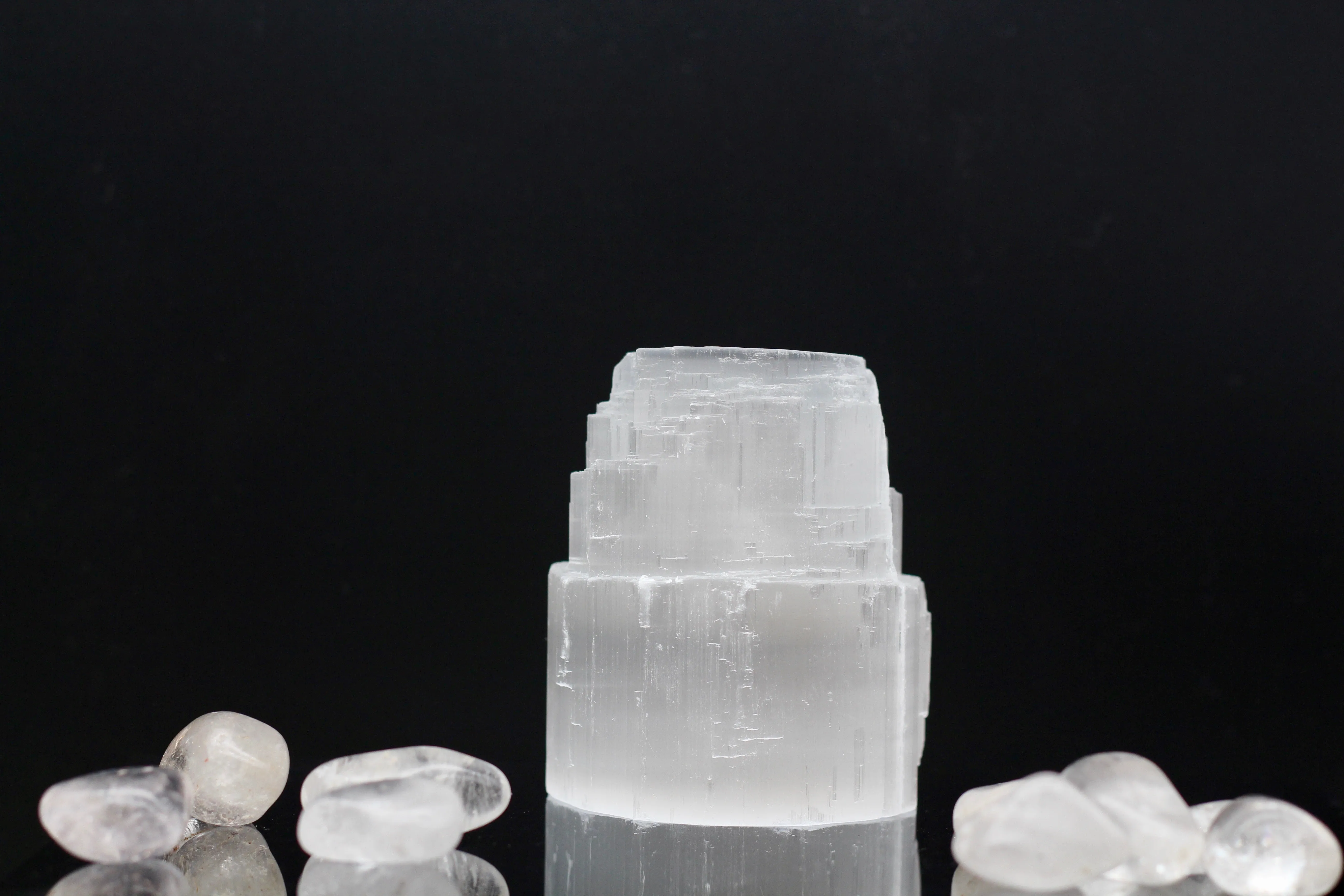 Selenite Mountain Tealight Candle Holder