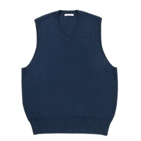 S.K. MANOR HILL SWEATER VEST NAVY COTTON