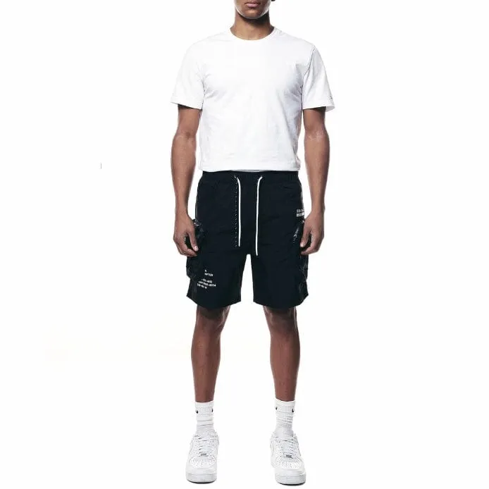 Smoke Rise Printed Nylon Utility Short (Black) WS23182