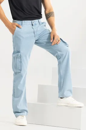 Stagger Sky Blue Straight Fit Jeans