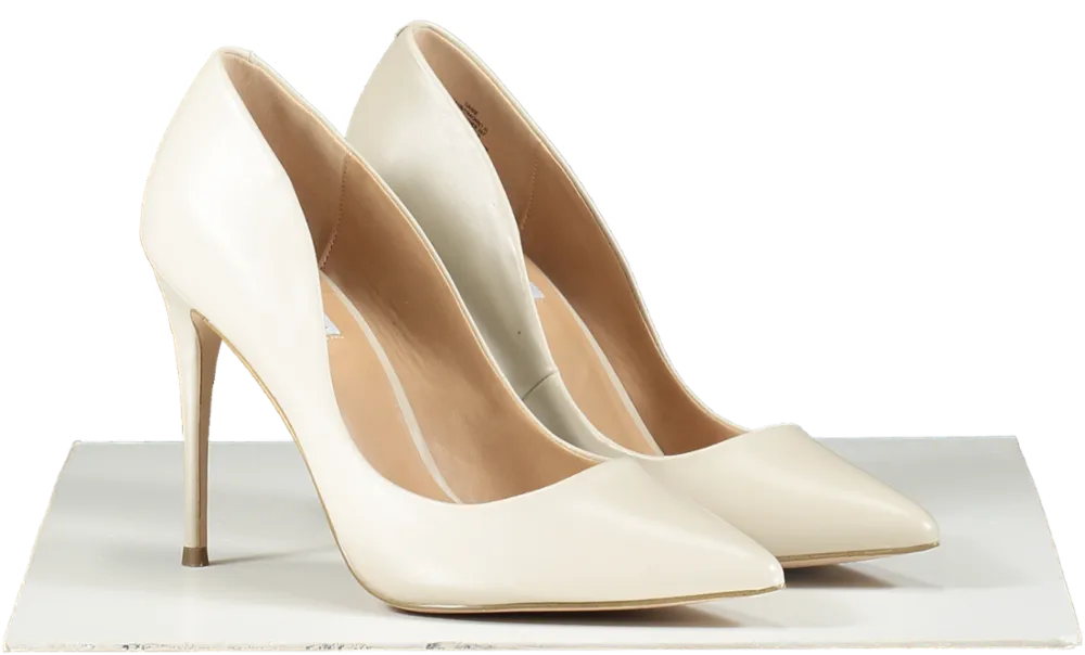 STEVE MADDEN Cream Leather High Heel Court Shoes BNIB UK 8 EU 41 👠