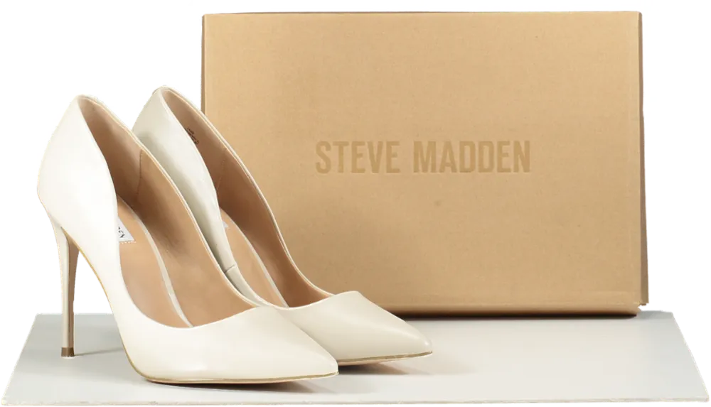 STEVE MADDEN Cream Leather High Heel Court Shoes BNIB UK 8 EU 41 👠