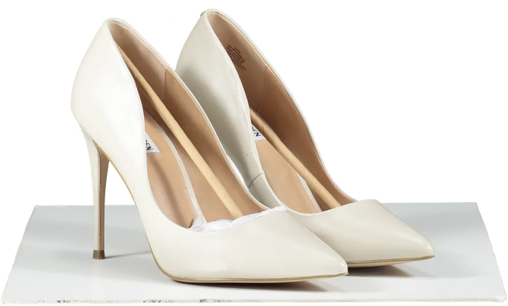 STEVE MADDEN Cream Leather High Heel Court Shoes BNIB UK 8 EU 41 👠