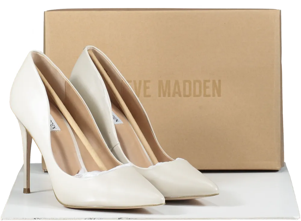 STEVE MADDEN Cream Leather High Heel Court Shoes BNIB UK 8 EU 41 👠