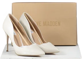 STEVE MADDEN Cream Leather High Heel Court Shoes BNIB UK 8 EU 41 👠