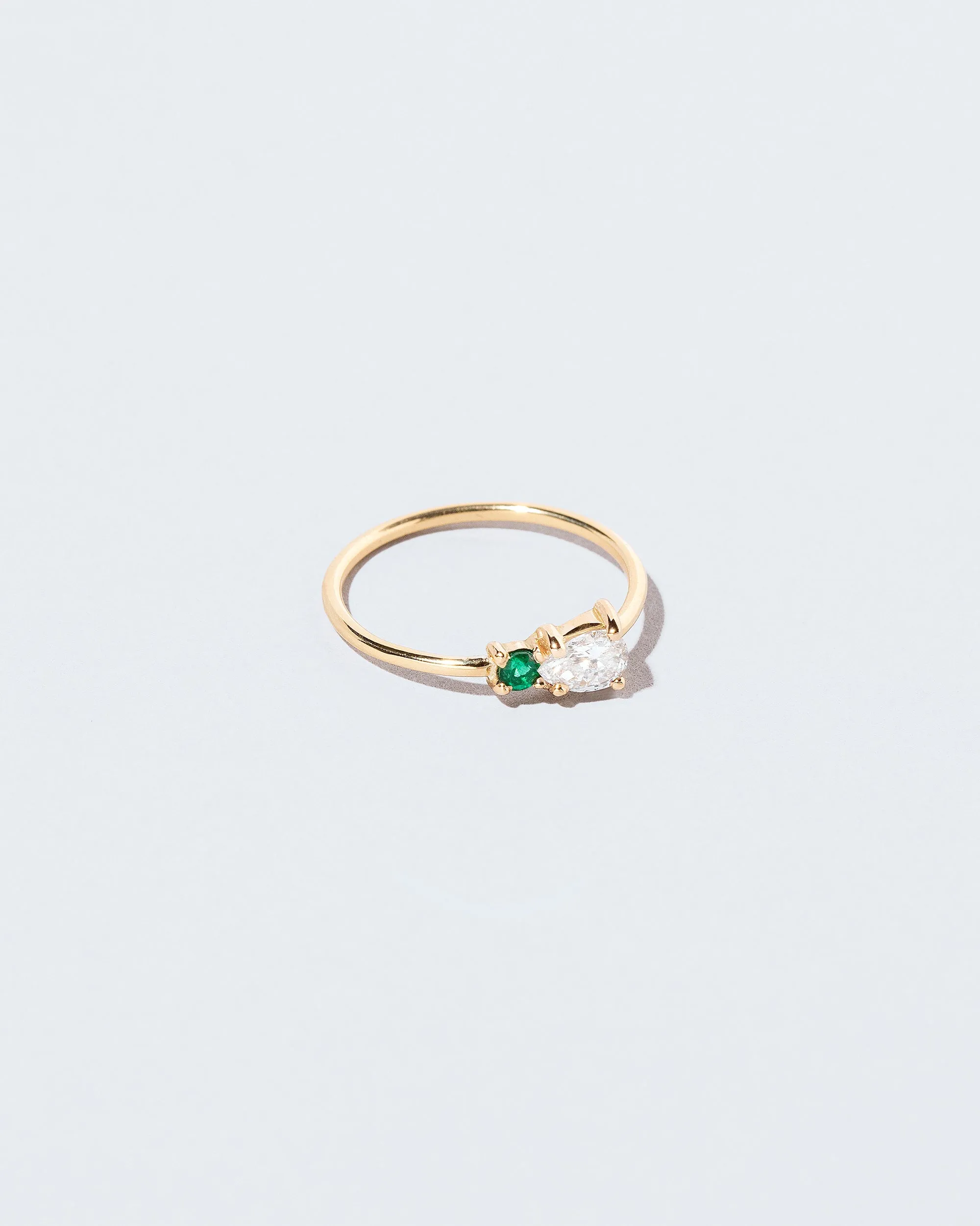 Teardrop Ring - Diamond & Emerald