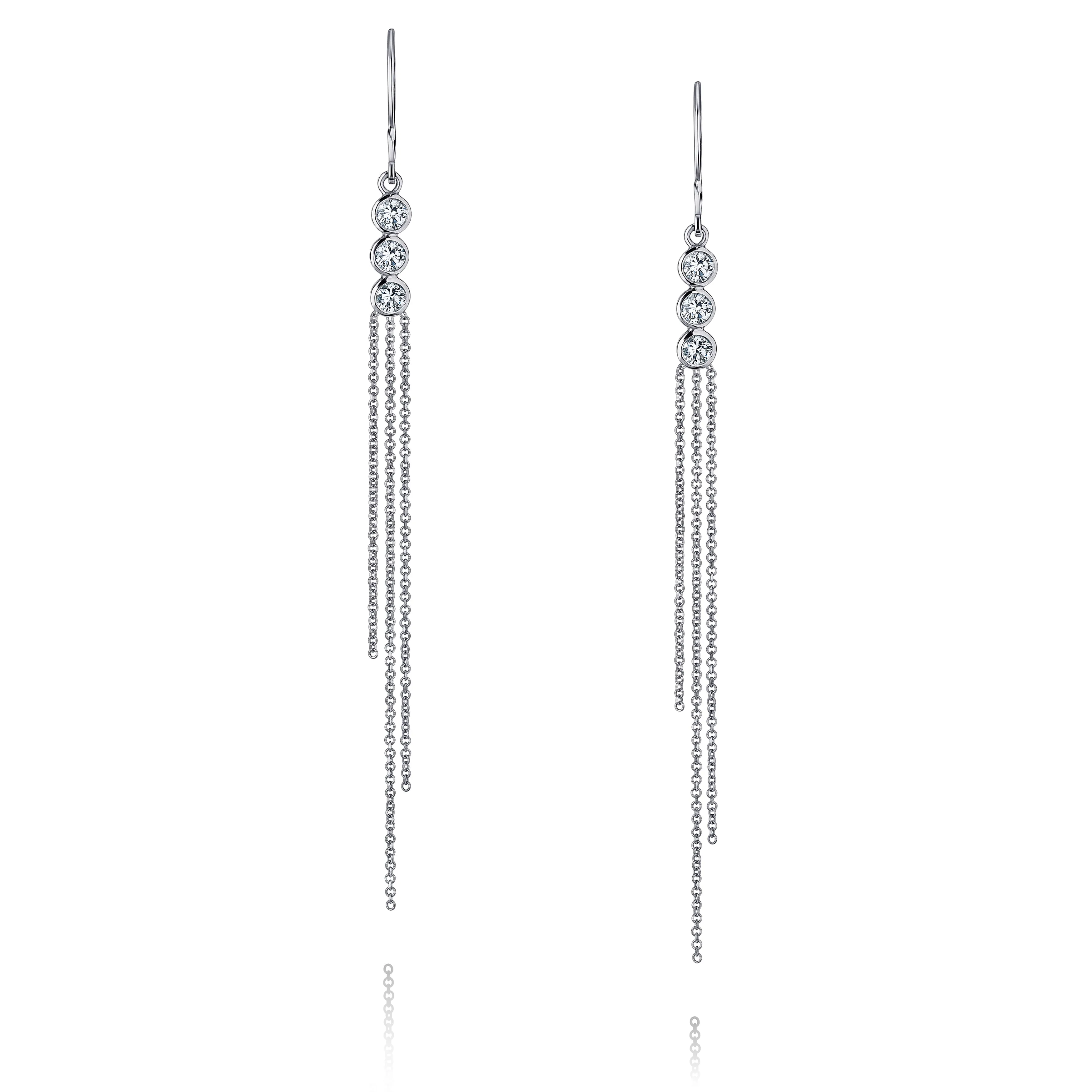 Triple Thread Earrings - Diamond