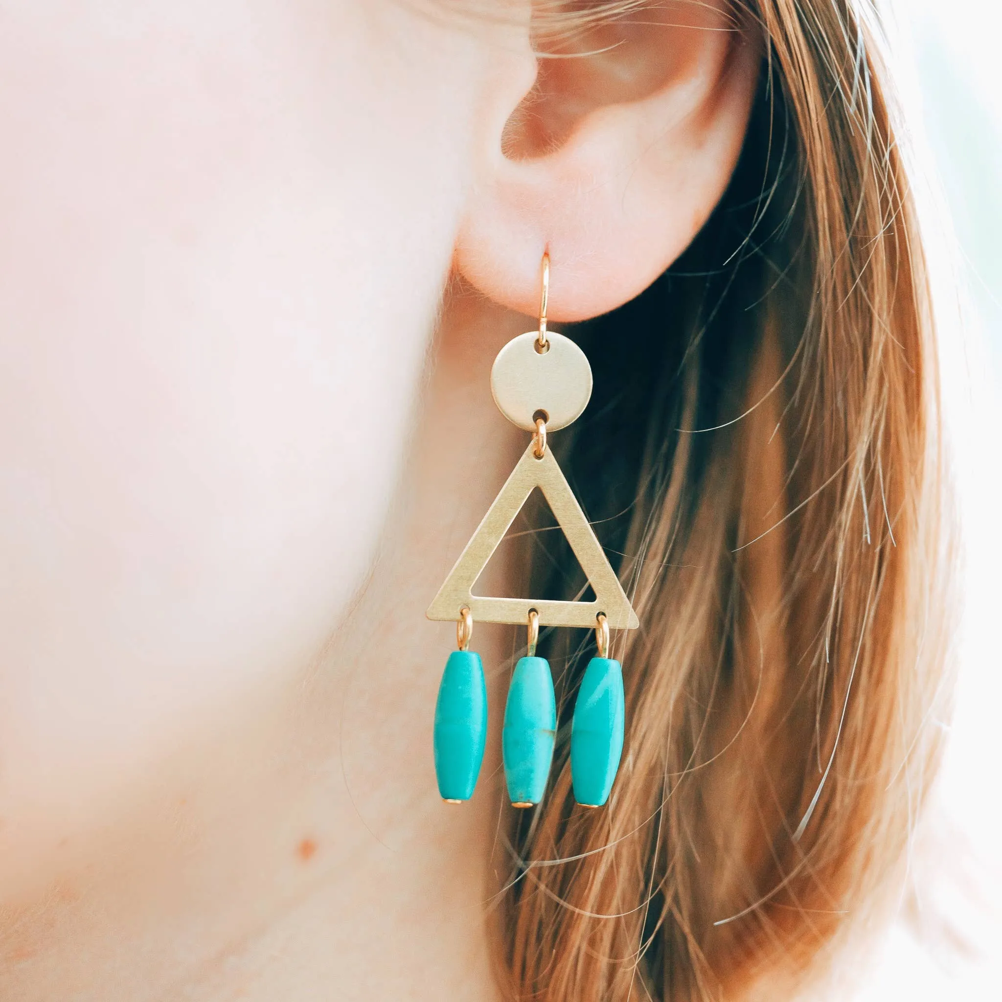 Turquoise Magnesite Stone Earrings