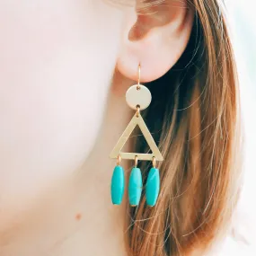 Turquoise Magnesite Stone Earrings