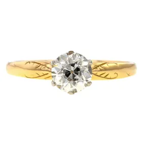 Vintage Engagement Ring, Old European 1.03ct.