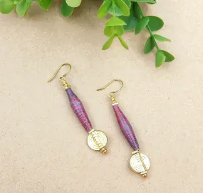 Viva Magenta! Paper Bead Earrings