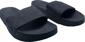 ZARA Black Textured Sliders UK 10 EU 44 👞